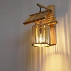 Illuminate Home Beleuchtung-Bambus-Wandlampe – Umweltfreundliches Beleuchtungsdekor