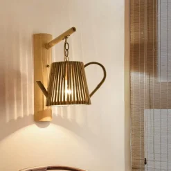 Illuminate Home Beleuchtung-Bambus-Wandlampe – Umweltfreundliches Beleuchtungsdekor