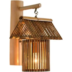 Illuminate Home Beleuchtung-Bambus-Wandlampe – Umweltfreundliches Beleuchtungsdekor