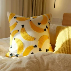 Cozy Cushions Bettzeug-Bananen-Kissenbezug - Tropische Früchte Deko Hülle