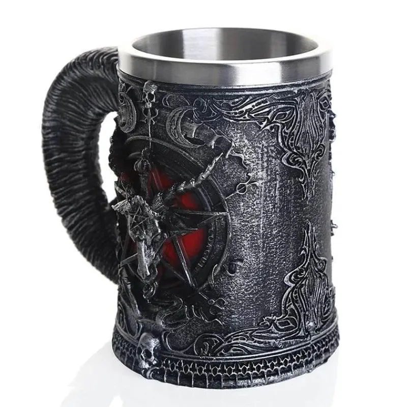 Feast u0026 Flair Küche & Esszimmer-Baphomet Bierkrug aus Edelstahl – Einzigartiges Bardekor