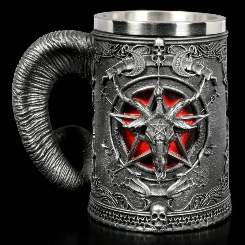 Feast u0026 Flair Küche & Esszimmer-Baphomet Bierkrug aus Edelstahl – Einzigartiges Bardekor