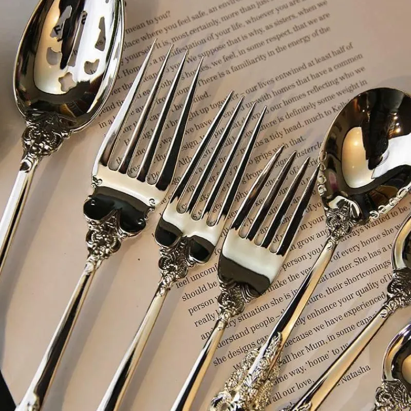 Feast u0026 Flair Küche & Esszimmer-Barockes Silberbesteck-Set - 10-teilige Besteckkollektion