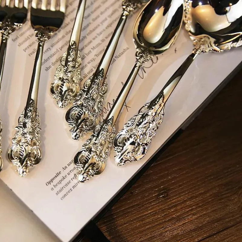 Feast u0026 Flair Küche & Esszimmer-Barockes Silberbesteck-Set - 10-teilige Besteckkollektion