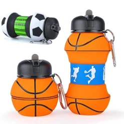The Decor Haven Fitness-Gadgets|Gesundheits- Und Entspannungstools-Basketball-Thermoskanne, auslaufsicher und faltbar