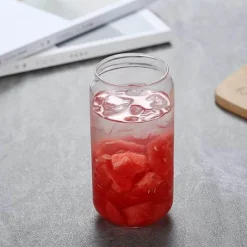 Tom Küche & Esszimmer-Becher aus Borosilikatglas mit Bambusdeckel – umweltfreundliches Trinkgeschirr