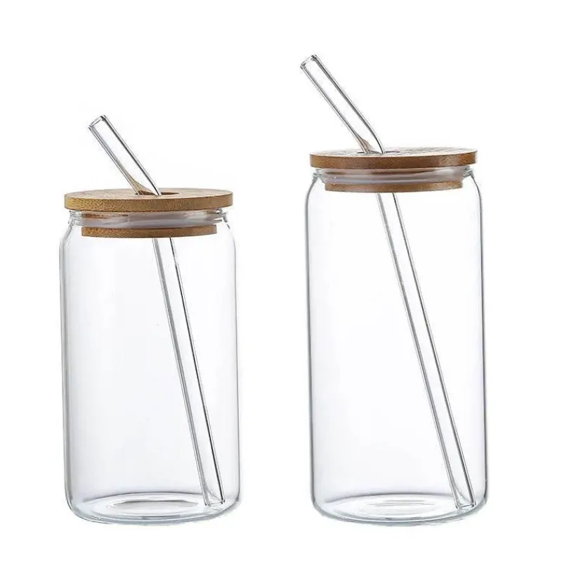 Tom Küche & Esszimmer-Becher aus Borosilikatglas mit Bambusdeckel – umweltfreundliches Trinkgeschirr