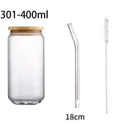 Tom Küche & Esszimmer-Becher aus Borosilikatglas mit Bambusdeckel – umweltfreundliches Trinkgeschirr