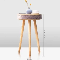Comfort u0026 Style Möbel-Beistelltisch mit Bluetooth-Lautsprecher – Elegantes Holzdesign mit kabellosem Laden