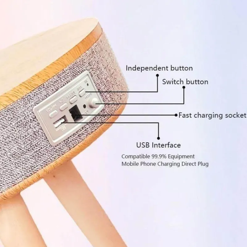 Comfort u0026 Style Möbel-Beistelltisch mit Bluetooth-Lautsprecher – Elegantes Holzdesign mit kabellosem Laden