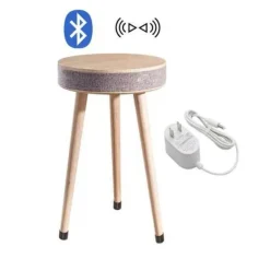 Comfort u0026 Style Möbel-Beistelltisch mit Bluetooth-Lautsprecher – Elegantes Holzdesign mit kabellosem Laden
