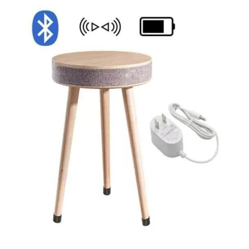 Comfort u0026 Style Möbel-Beistelltisch mit Bluetooth-Lautsprecher – Elegantes Holzdesign mit kabellosem Laden