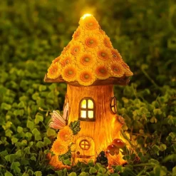 Bright Accents Beleuchtung-Beleuchtetes Sonnenblumen-Baumhaus – beleuchtete Gartendekoration