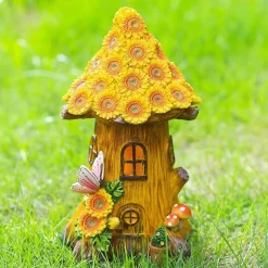 Bright Accents Beleuchtung-Beleuchtetes Sonnenblumen-Baumhaus – beleuchtete Gartendekoration