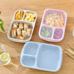 Tom Küche & Esszimmer-Bento-Box-Set für Kinder aus Weizenstroh mit Lunchtasche