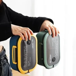 Tom Küche & Esszimmer-Bento-Lunchbox für Kinder – 2-lagiger, mikrowellengeeigneter Lebensmittelbehälter für die Schule und Outdoor-Aktivitäten