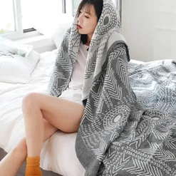 Wrap u0026 Relax Bettzeug-Überwurfdecke aus Baumwollgaze – weiche Sommertagesdecke für Schlafsäle und Sofas