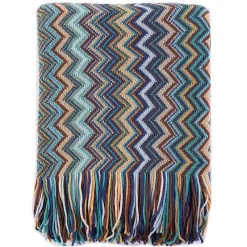 Snug u0026 Soft Bettzeug-Überwurfdecke im Bohemian-Stil mit Streifenmuster – gemütliche Tagesdecke mit Quasten für Sofa oder Bett