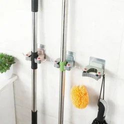 Tranquil Waters Badezimmer-Besen- und Mopphalter zur Wandmontage – Organizer ohne Bohren