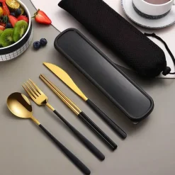 Tom Küche & Esszimmer-Besteckset aus 304 Edelstahl – stilvolles Reiseetui inklusive