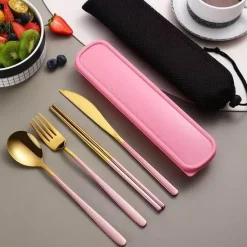 Tom Küche & Esszimmer-Besteckset aus 304 Edelstahl – stilvolles Reiseetui inklusive