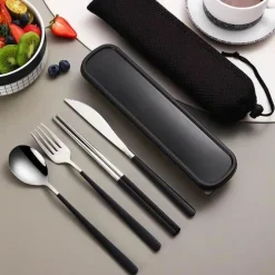 Tom Küche & Esszimmer-Besteckset aus 304 Edelstahl – stilvolles Reiseetui inklusive