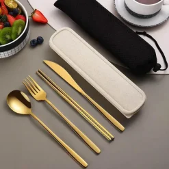 Tom Küche & Esszimmer-Besteckset aus 304 Edelstahl – stilvolles Reiseetui inklusive