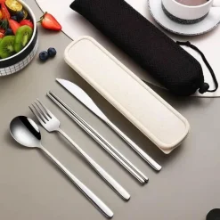 Tom Küche & Esszimmer-Besteckset aus 304 Edelstahl – stilvolles Reiseetui inklusive