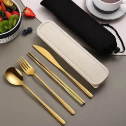 Tom Küche & Esszimmer-Besteckset aus 304 Edelstahl – stilvolles Reiseetui inklusive