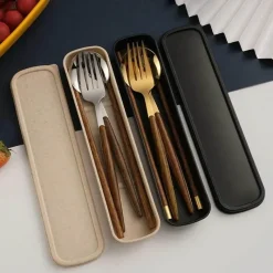 Tom Küche & Esszimmer-Besteckset aus Edelstahl – Küchenutensilien mit Holzgriff