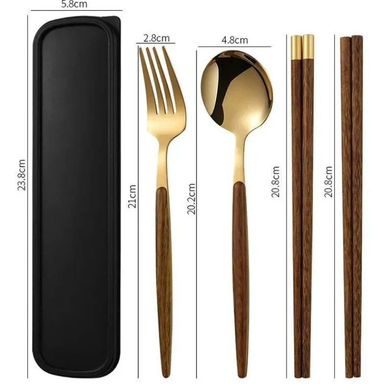 Tom Küche & Esszimmer-Besteckset aus Edelstahl – Küchenutensilien mit Holzgriff