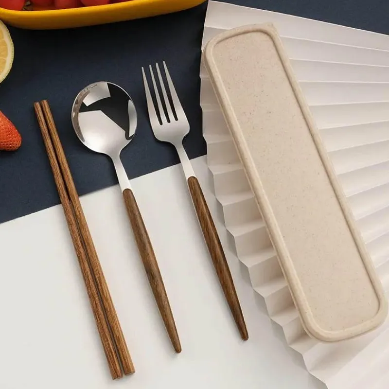 Tom Küche & Esszimmer-Besteckset aus Edelstahl – Küchenutensilien mit Holzgriff