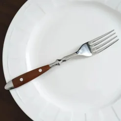 Feast u0026 Flair Küche & Esszimmer-Besteckset mit Holzmaserung – 5-teiliges Geschirrset mit Nietengriff