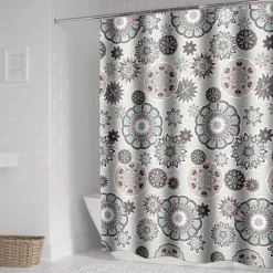 Aqua Essence Badezimmer-Böhmischer Blumen-Duschvorhang - Buntes Badezimmerdekor