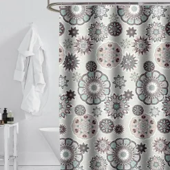 Aqua Essence Badezimmer-Böhmischer Blumen-Duschvorhang - Buntes Badezimmerdekor