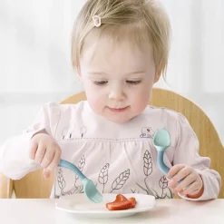 Kinder Little Nest Kinderwagen & Zubehör-Biegbares Löffel-Gabel-Set für Babys – weiches, flexibles Besteck für Kleinkinder