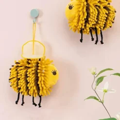 Tom Küche & Esszimmer-Bienen-Chenille-Handtuch – weiches Plüsch-Kinderhandtuch mit Flügeln