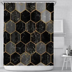 Aqua Essence Badezimmer-Bienen-Duschvorhang – Lebendiges Badezimmerdekor