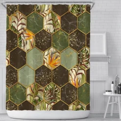 Aqua Essence Badezimmer-Bienen-Duschvorhang – Lebendiges Badezimmerdekor