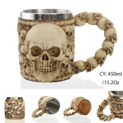 Feast u0026 Flair Küche & Esszimmer-Bierkrug im Retro-Stil mit silbernem Drachenmotiv – 450 ml Edelstahlkrug