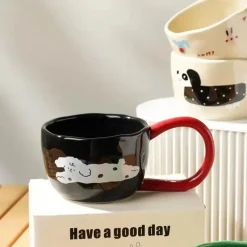 Plates u0026 More Küche & Esszimmer-Big Ear Mug - Lustige Kaffee- und Haferflockentasse aus Keramik