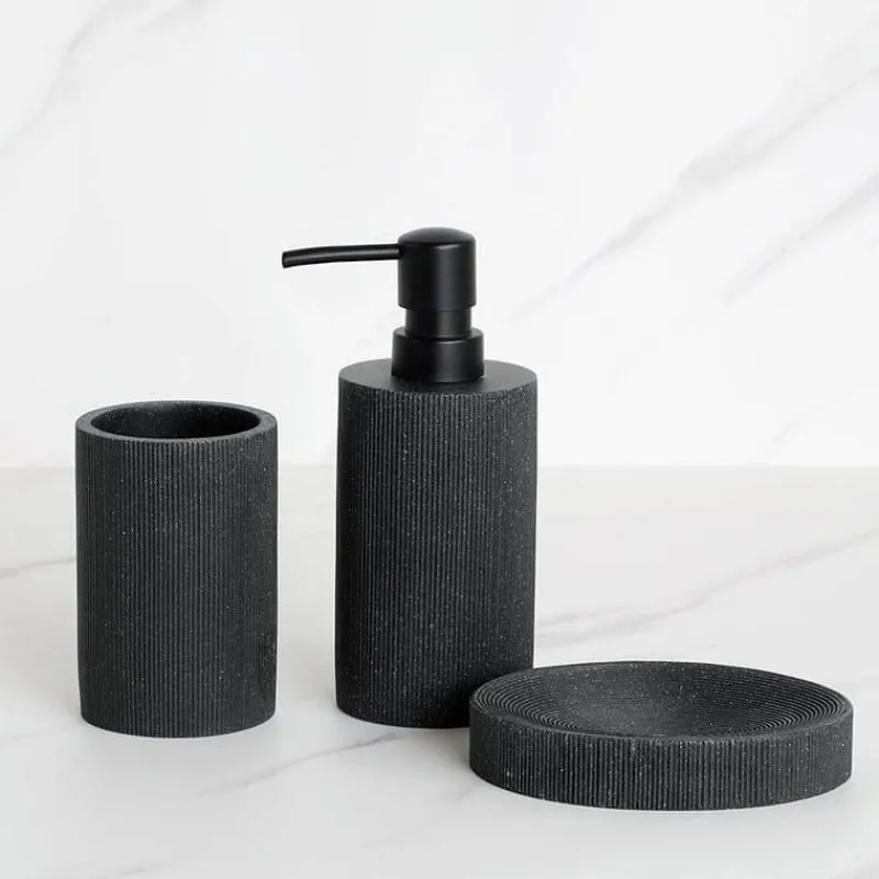 Serene Splash Badezimmer-Black Bathroom Accessory Set - Modern Stylish Décor