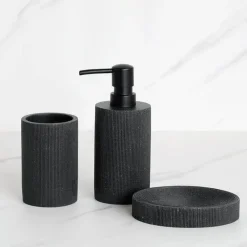 Serene Splash Badezimmer-Black Bathroom Accessory Set - Modern Stylish Décor
