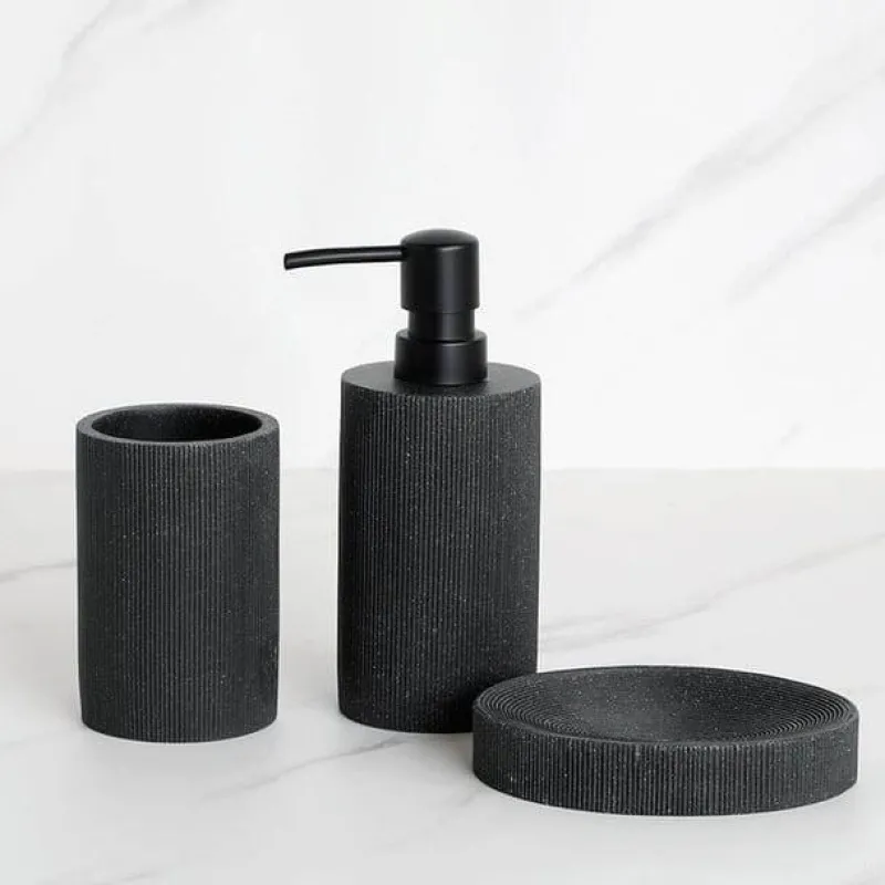 Serene Splash Badezimmer-Black Bathroom Accessory Set - Modern Stylish Décor
