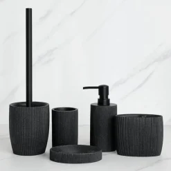 Serene Splash Badezimmer-Black Bathroom Accessory Set - Modern Stylish Décor
