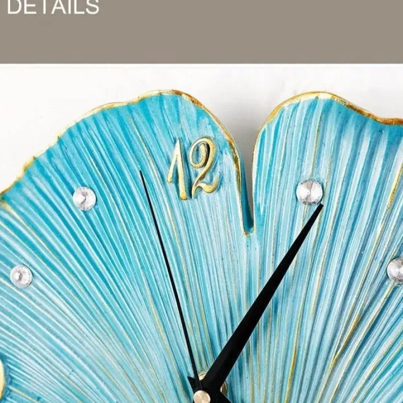 The Gilded Nest Wohndeko-Blatt-Wanduhr – Elegantes, stilles Dekor