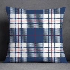 Pillow Haven Bettzeug-Blauer geometrischer Kissenbezug mit Blumenmuster - Moderne Wohndekoration Kissenbezug