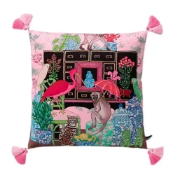 Pillow Haven Bettzeug-Blauer Löwe Hund Lendenkissenbezug - Zitronenbäume GG Stil