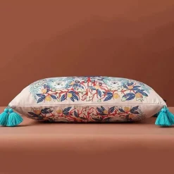Pillow Haven Bettzeug-Blauer Löwe Hund Lendenkissenbezug - Zitronenbäume GG Stil