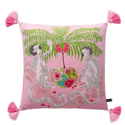 Pillow Haven Bettzeug-Blauer Löwe Hund Lendenkissenbezug - Zitronenbäume GG Stil